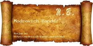 Modrovich Bandó névjegykártya